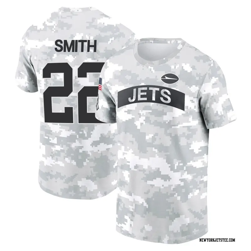 Men's New York Jets ＃22 Keidron Smith Camo Arctic 2024 Salute to Service Performance T-Shirt