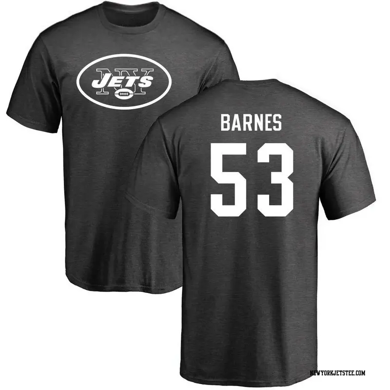Men's New York Jets ＃53 Zaire Barnes Ash One Color T-Shirt