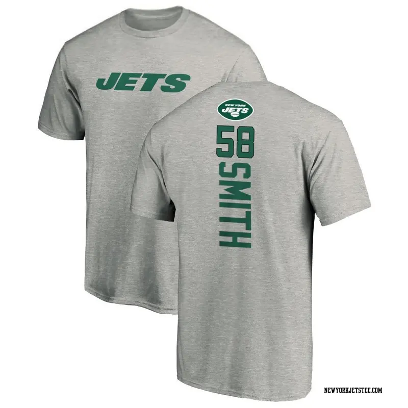 Men's New York Jets ＃58 Mazi Smith Ash Backer T-Shirt