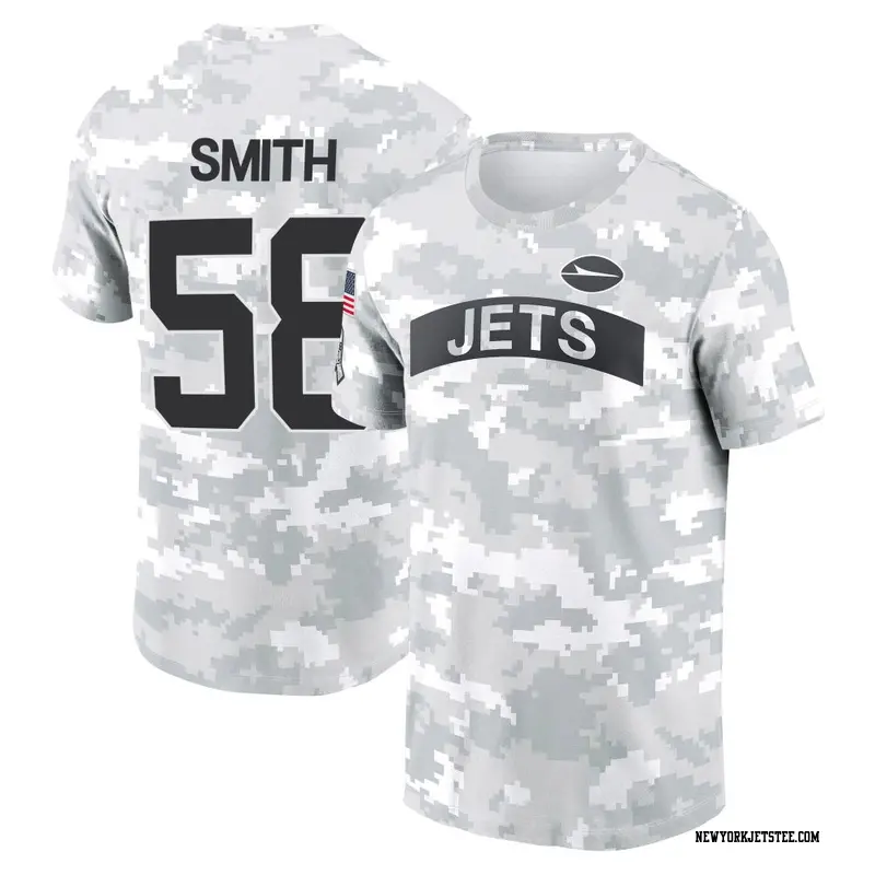 Men's New York Jets ＃58 Mazi Smith Camo Arctic 2024 Salute to Service Performance T-Shirt