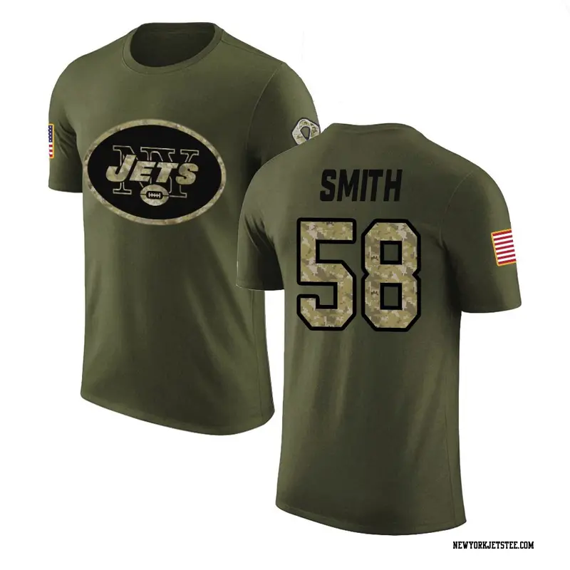 Men's New York Jets ＃58 Mazi Smith Olive Salute to Service T-Shirt