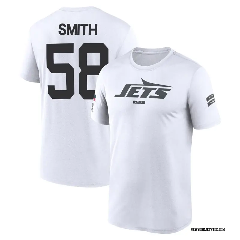 Men's New York Jets ＃58 Mazi Smith White 2024 Salute to Service Performance T-Shirt