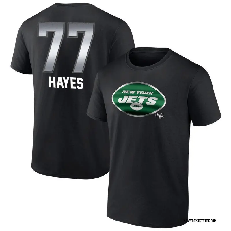 Men's New York Jets ＃77 Marquis Hayes Black Midnight Mascot T-Shirt