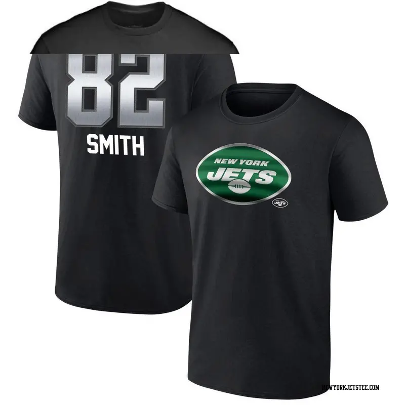 Men's New York Jets ＃82 Arian Smith Black Midnight Mascot T-Shirt