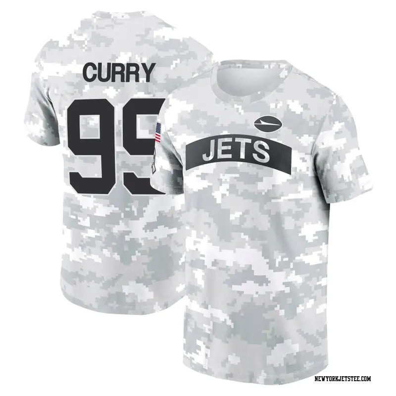 Men's New York Jets ＃99 Vinny Curry Camo Arctic 2024 Salute to Service Performance T-Shirt