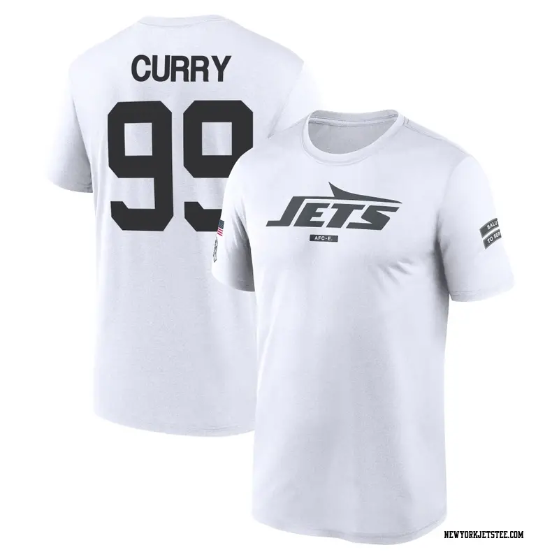 Men's New York Jets ＃99 Vinny Curry White 2024 Salute to Service Performance T-Shirt