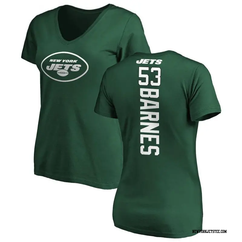 Women's New York Jets ＃53 Zaire Barnes Green Backer Slim Fit T-Shirt