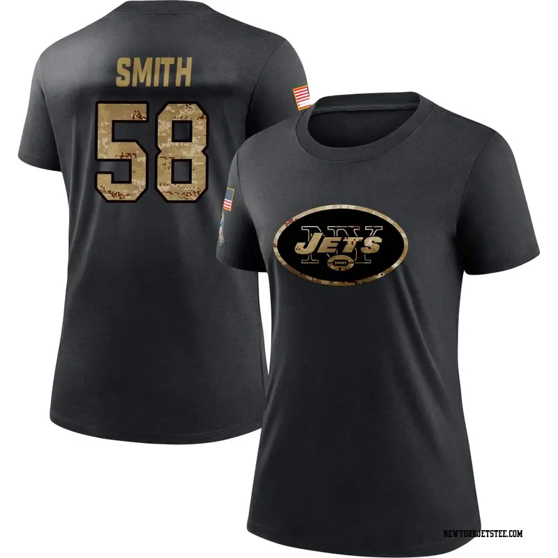 Women's New York Jets ＃58 Mazi Smith Black 2020 Salute To Service Performance T-Shirt