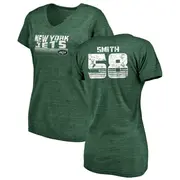 Women's New York Jets ＃58 Mazi Smith Green Retro V-Neck T-Shirt