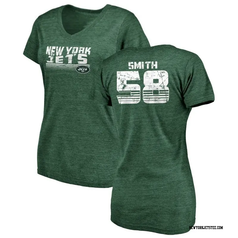 Women's New York Jets ＃58 Mazi Smith Green Retro V-Neck T-Shirt