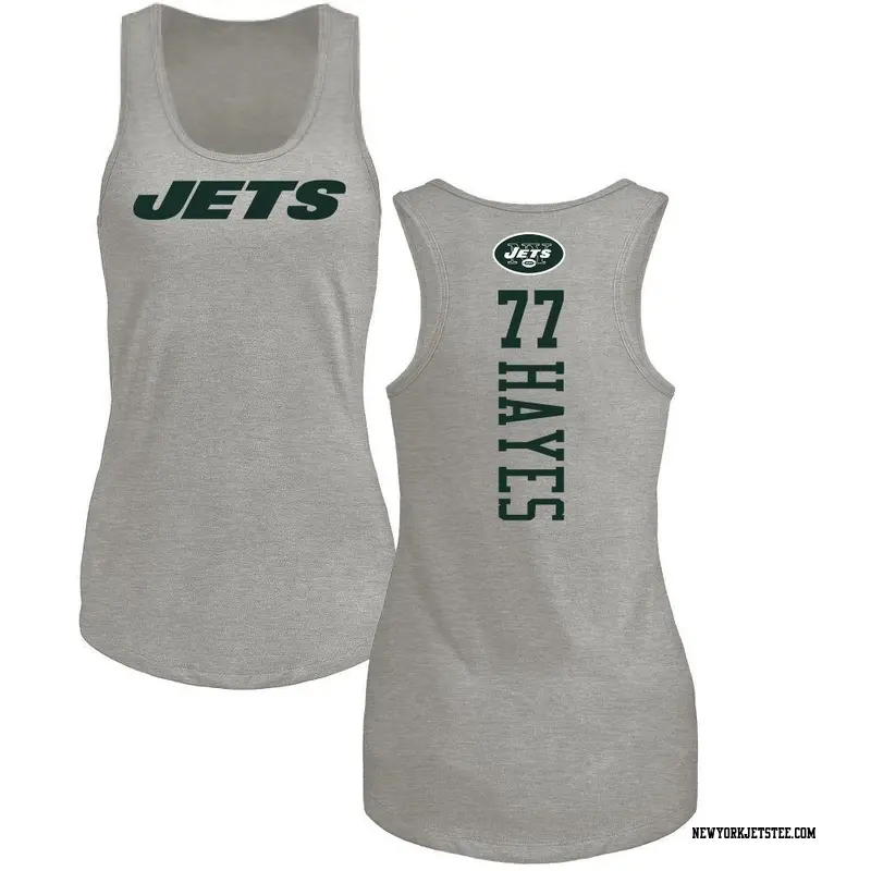 Women's New York Jets ＃77 Marquis Hayes Ash Backer Tank Top