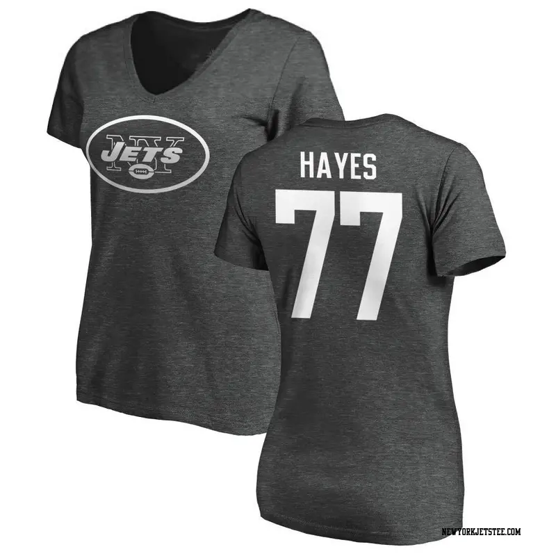Women's New York Jets ＃77 Marquis Hayes Ash One Color T-Shirt