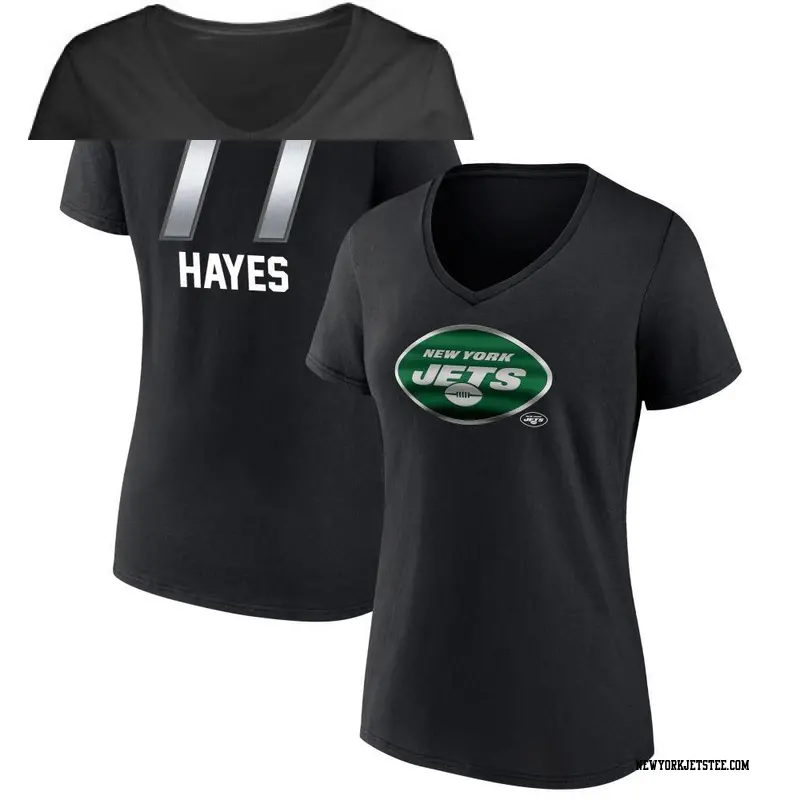 Women's New York Jets ＃77 Marquis Hayes Black Midnight Mascot T-Shirt