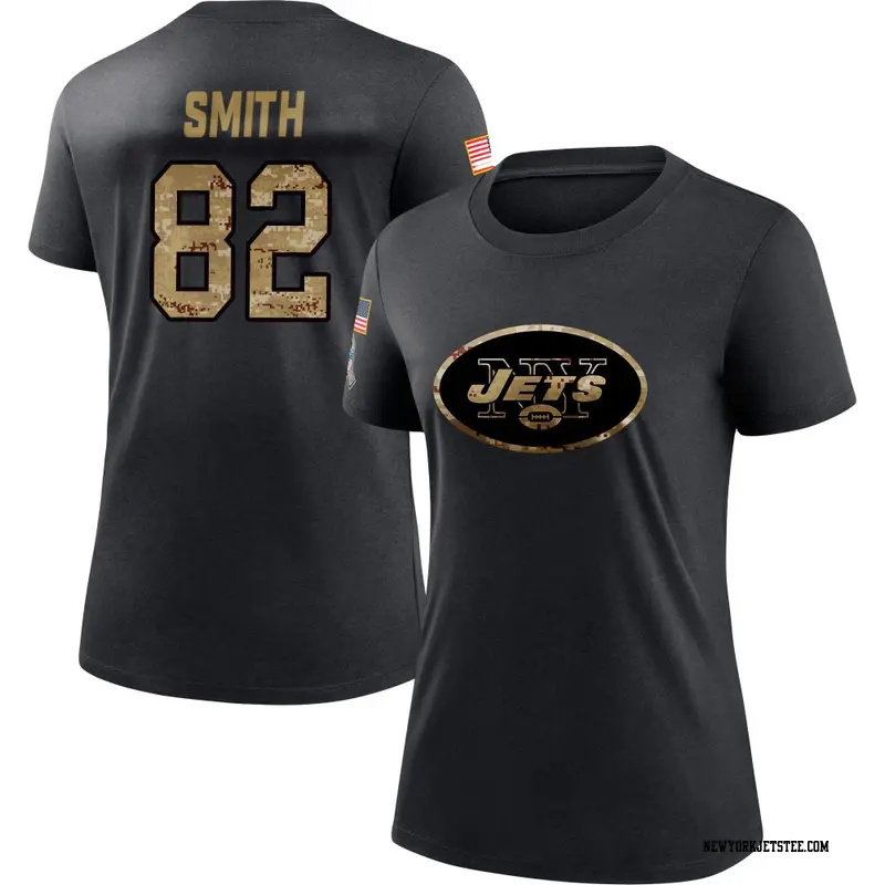 Women's New York Jets ＃82 Arian Smith Black 2020 Salute To Service Performance T-Shirt