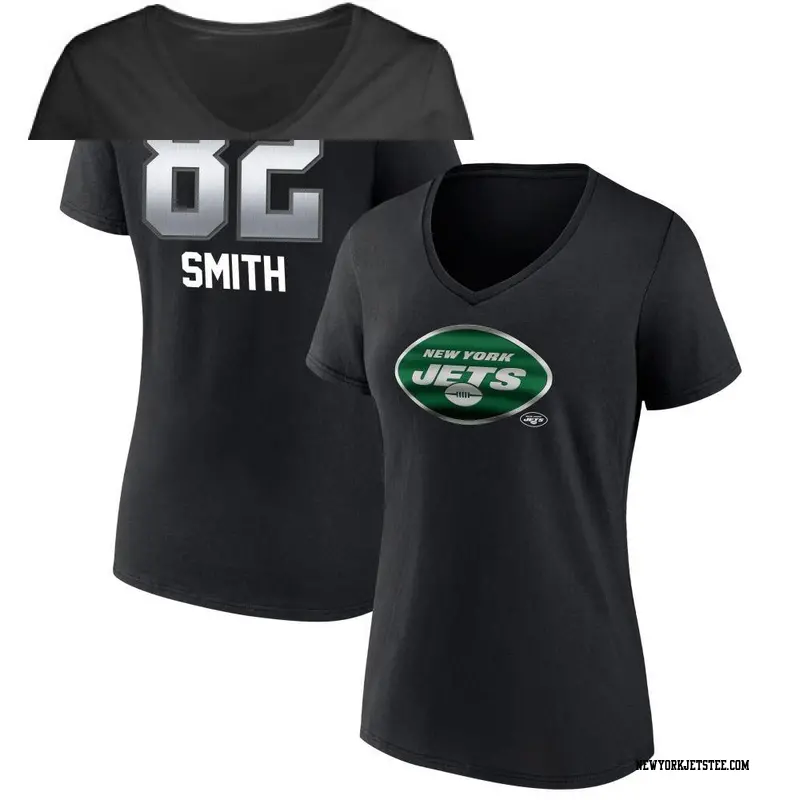 Women's New York Jets ＃82 Arian Smith Black Midnight Mascot T-Shirt