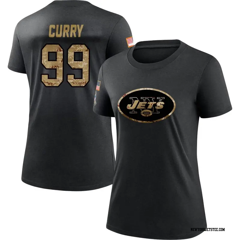 Women's New York Jets ＃99 Vinny Curry Black 2020 Salute To Service Performance T-Shirt