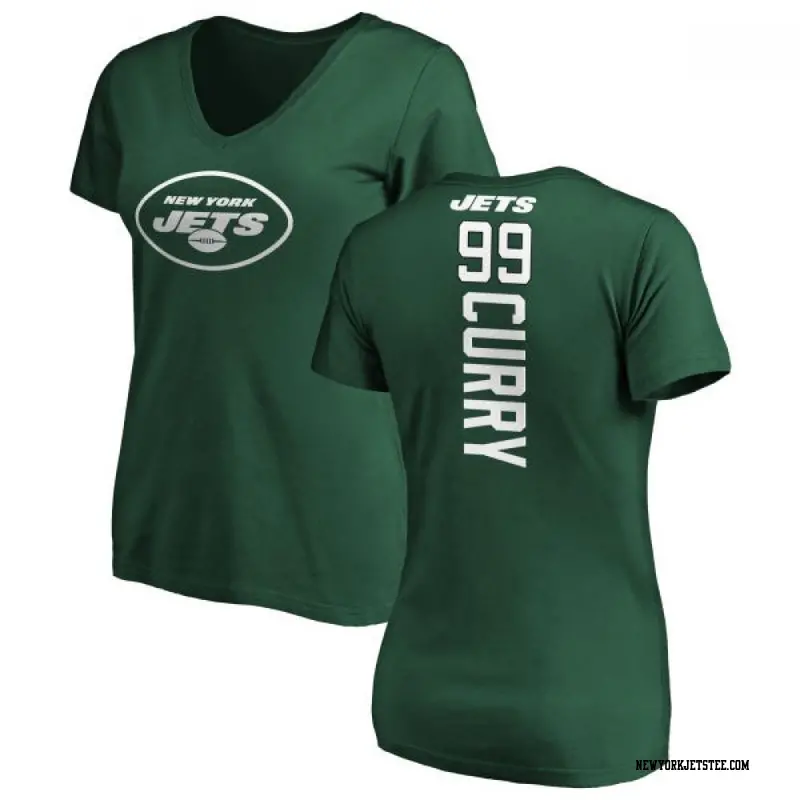 Women's New York Jets ＃99 Vinny Curry Green Backer Slim Fit T-Shirt