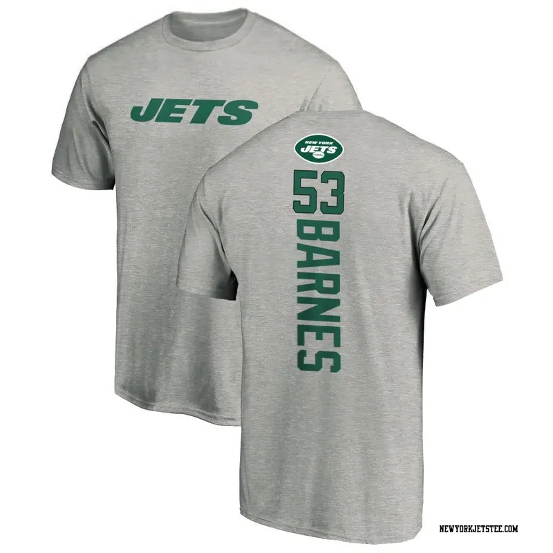Youth New York Jets ＃53 Zaire Barnes Ash Backer T-Shirt