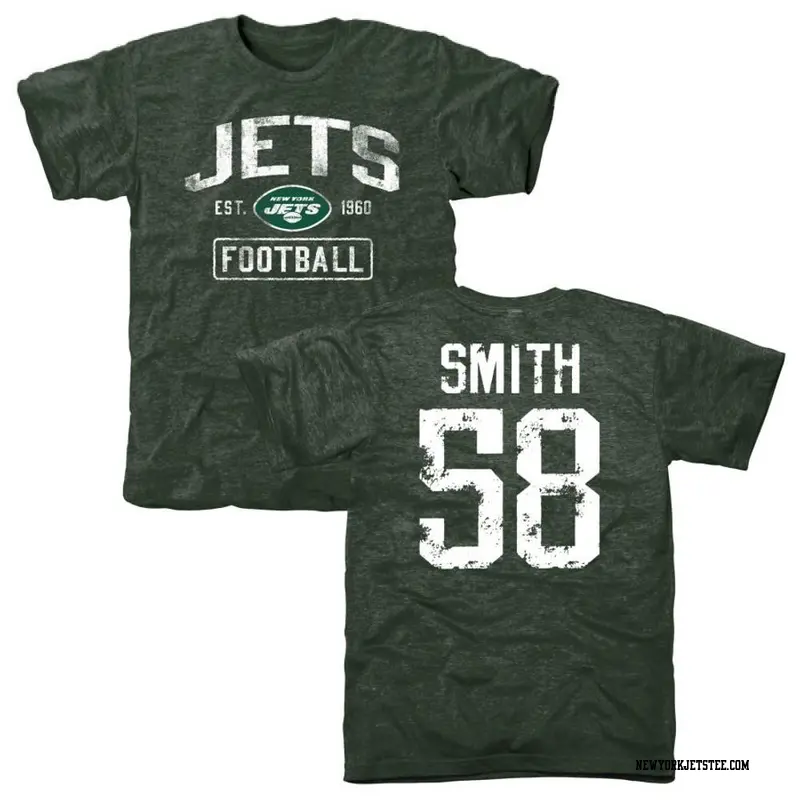 Youth New York Jets ＃58 Mazi Smith Green Distressed Name & Number T-Shirt