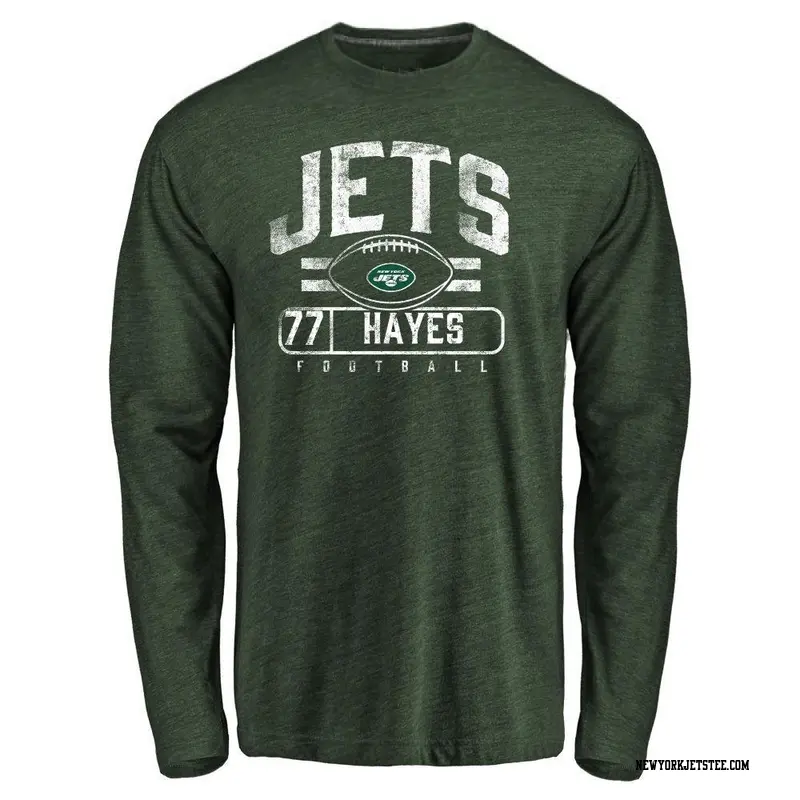 Youth New York Jets ＃77 Marquis Hayes Green Flanker Long Sleeve T-Shirt