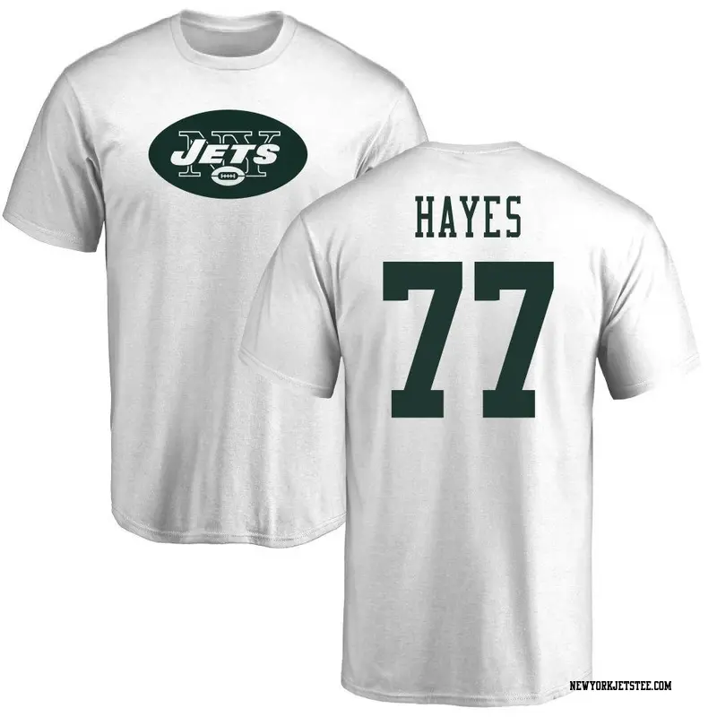 Youth New York Jets ＃77 Marquis Hayes White Name & Number Logo T-Shirt