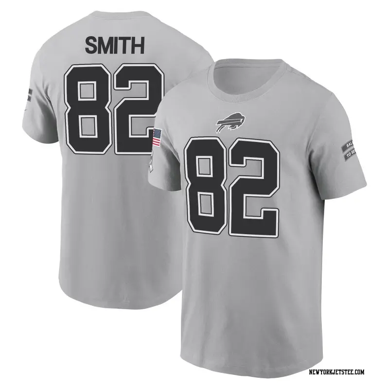 Youth New York Jets ＃82 Arian Smith Gray 2024 Salute to Service Name & Number T-Shirt