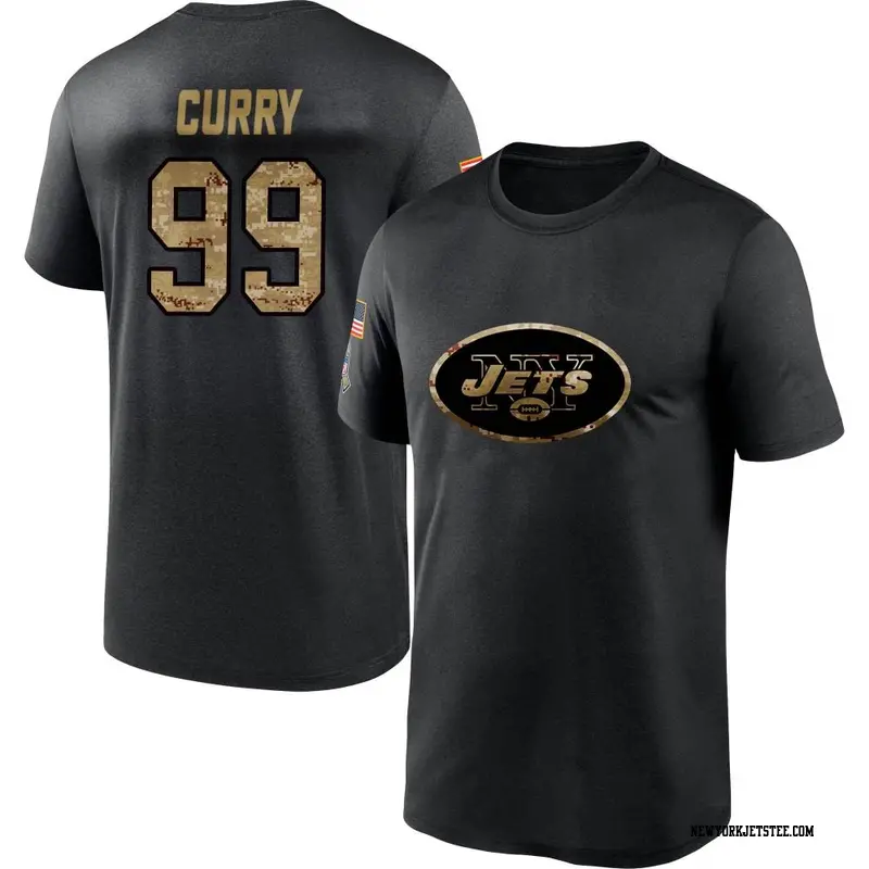 Youth New York Jets ＃99 Vinny Curry Black 2020 Salute To Service Performance T-Shirt