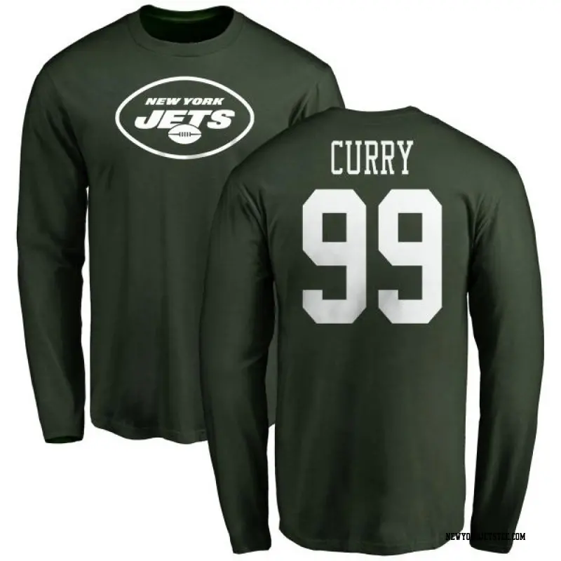Youth New York Jets ＃99 Vinny Curry Green Name & Number Logo Long Sleeve T-Shirt